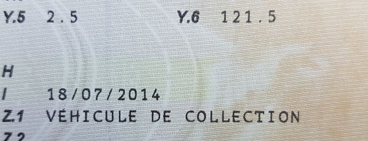 carte grise de collection