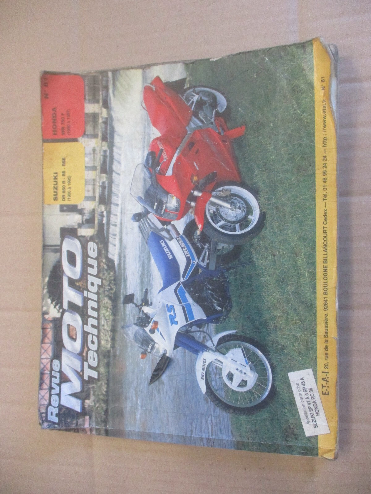 Revue technique pour Honda 750 VFR - RC36 et Suzuki 650 DR RS SE