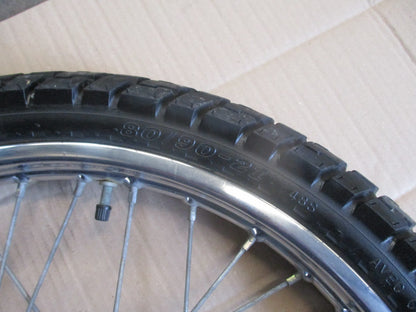 Roue avant avec pneu Dunlop Trailmax très peu roulé Yamaha 125 DTLC - 10V