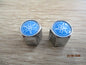 Bouchons de valve YAMAHA - Couleur chrome - Sigle sur fond bleu - Quantité 2
