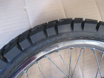 Roue arrière avec pneu Dunlop Trailmax très peu roulé Yamaha 125 DTLC - 10V