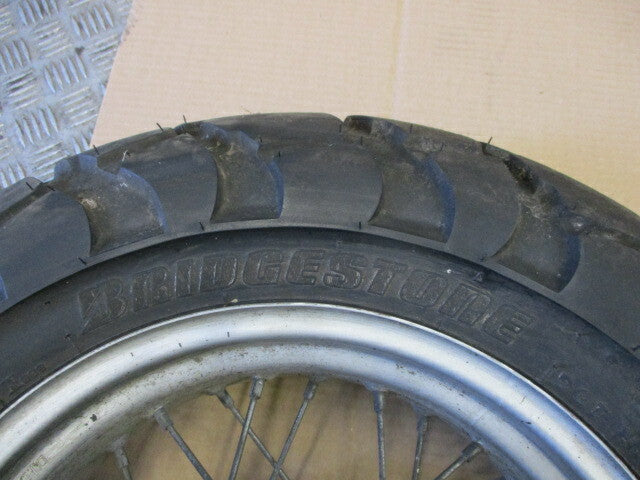 Roue arrière pneu bon état Yamaha 125 TW - DE054 - Phase 2 - Tambour 130 mm